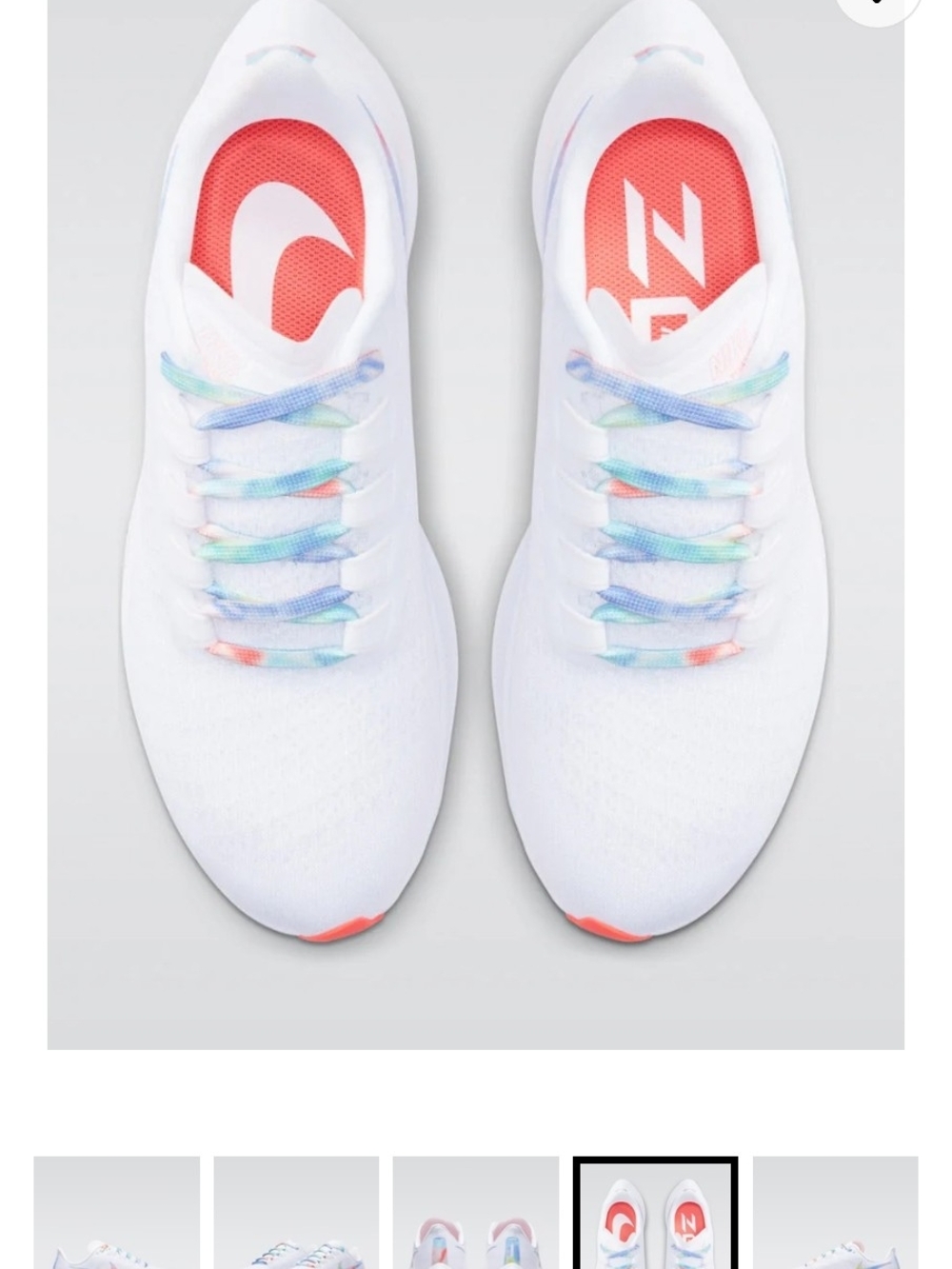 Nike Women’s White Performance Running Shoes with Coral Insole